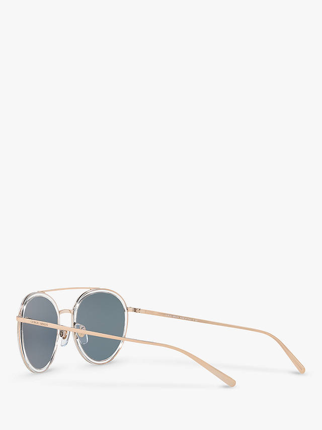 Giorgio Armani AR6051 Women's Round Sunglasses, Bronze/Mirror Orange