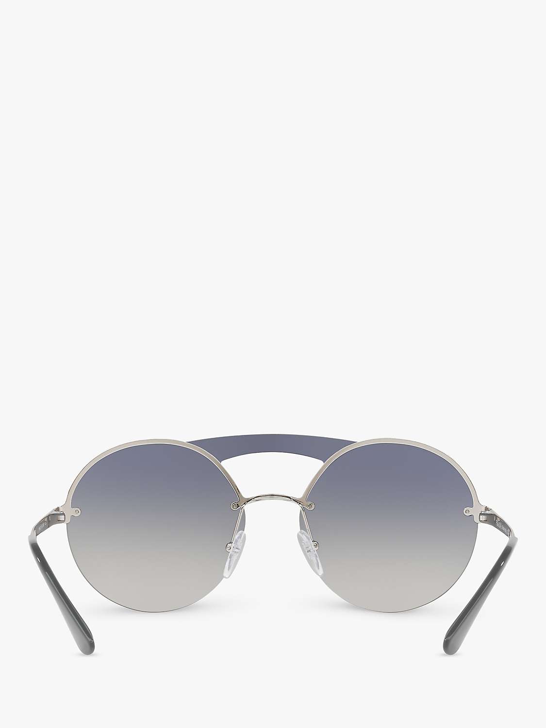 Buy Prada PR 65TS Women's Catwalk Round Sunglasses, Silver/Mirror Blue Online at johnlewis.com