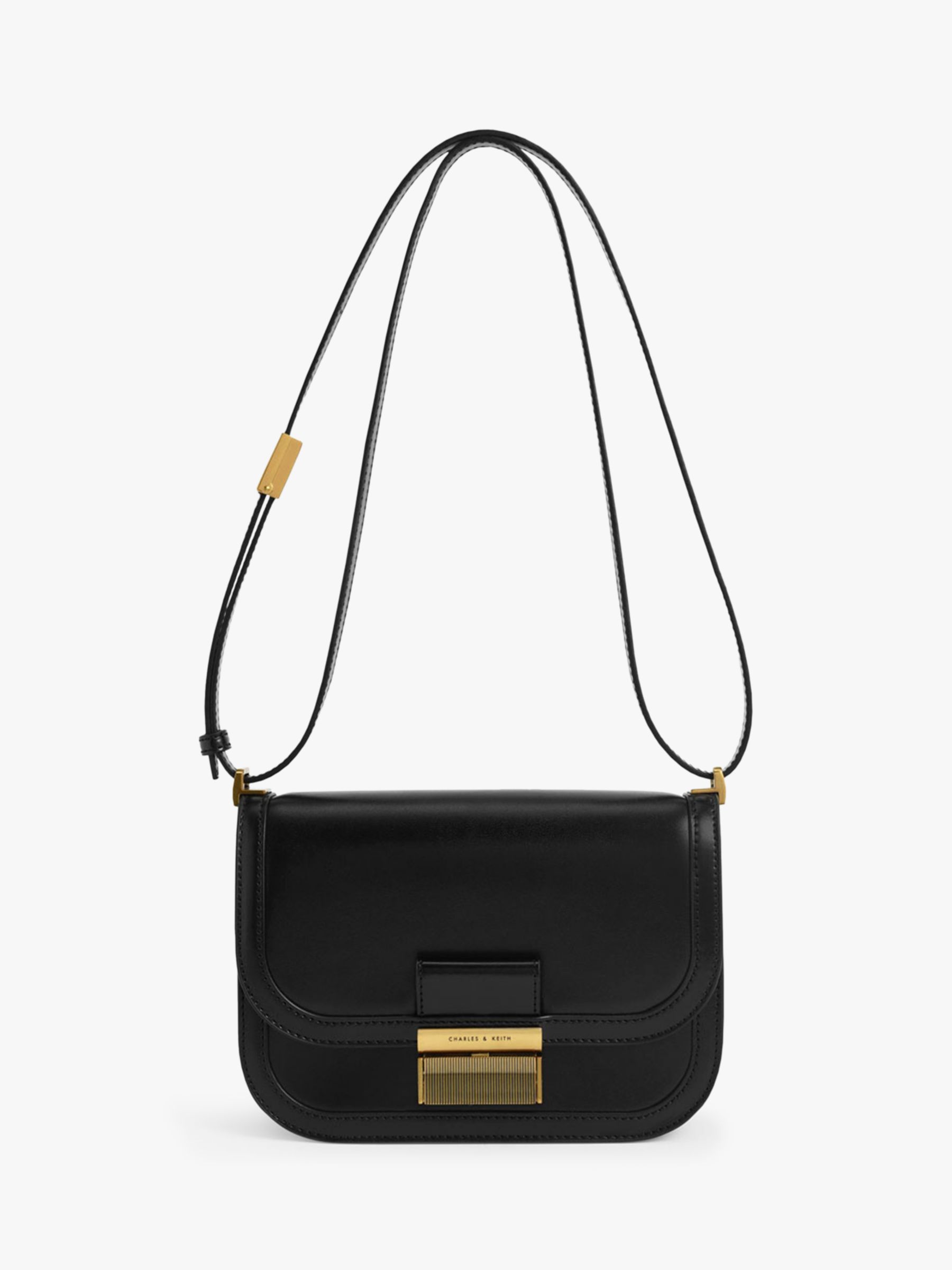 Marc Jacobs The Side Sling Leather Crossbody Bag - Black In Black/silver