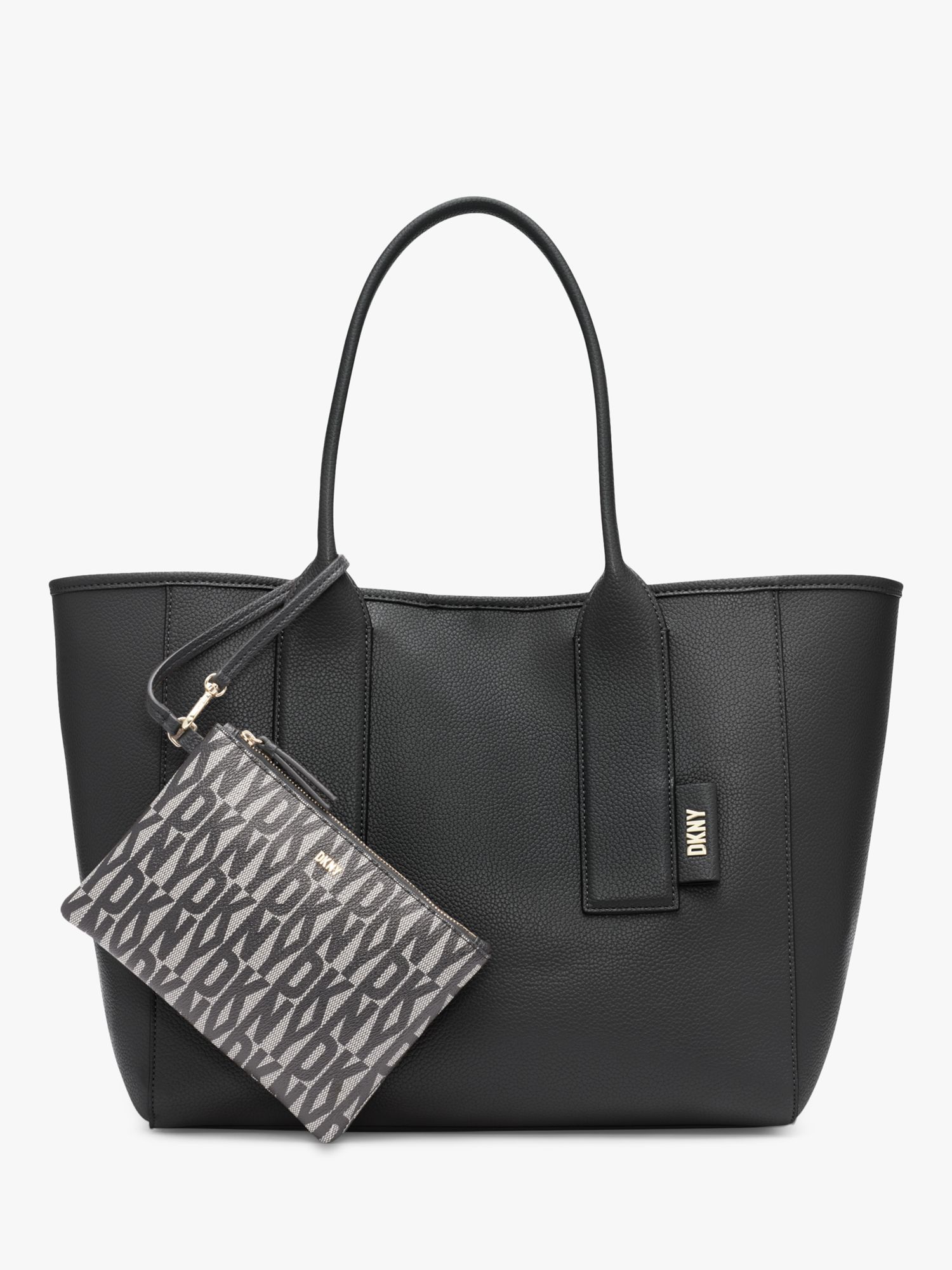 Dkny, Bags, Dkny Signature Black Faux Leather Tote