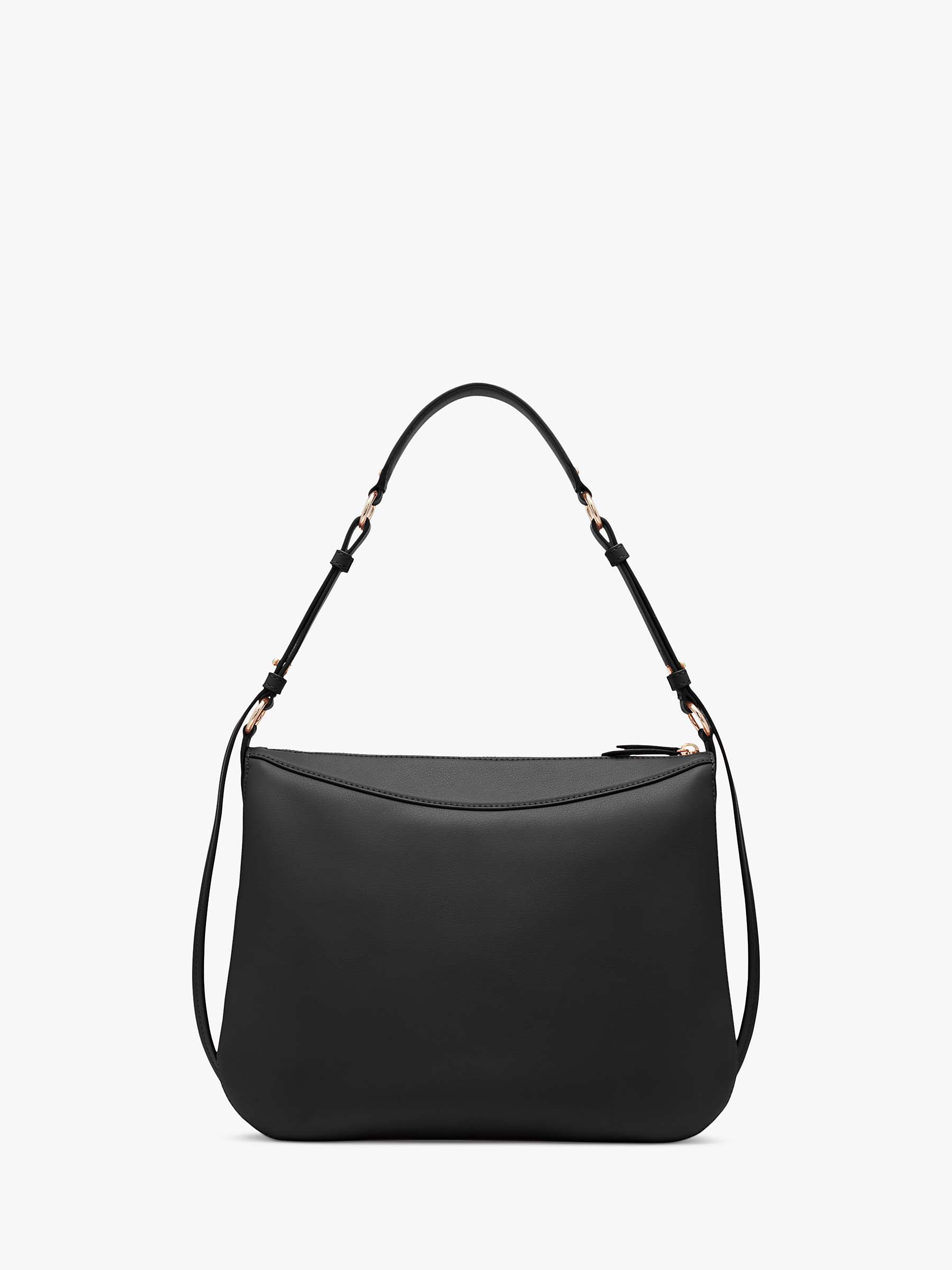 DKNY Hobo Leather Shoulder Bag, Black at John Lewis & Partners