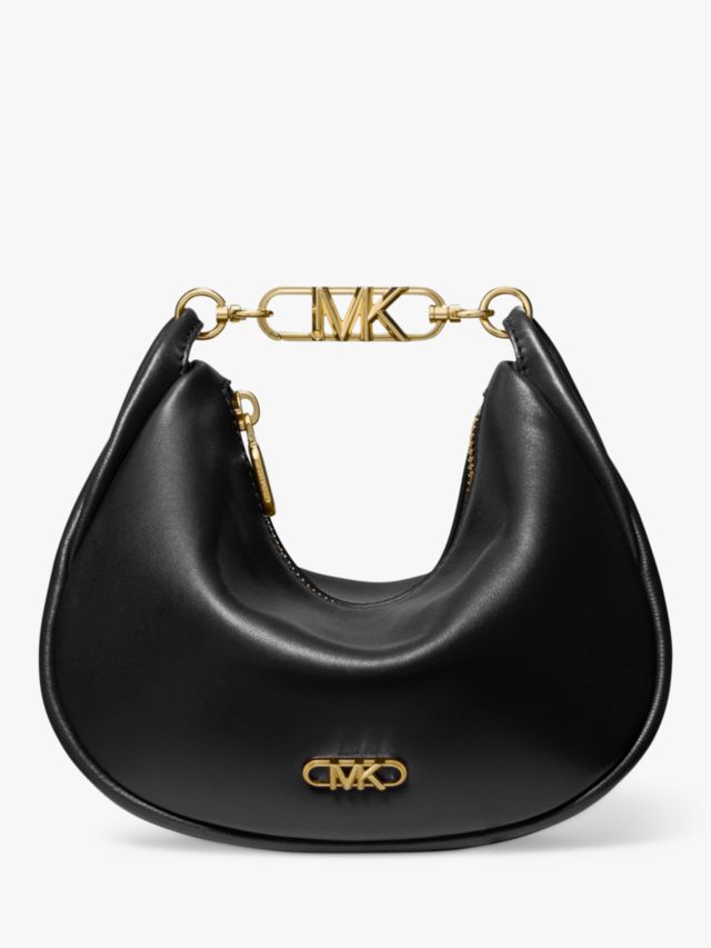 Michael kors black outlet leather shoulder bag