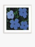 Andy Warhol - 'Flowers' Framed Print & Mount, 50 x 50cm, Blue