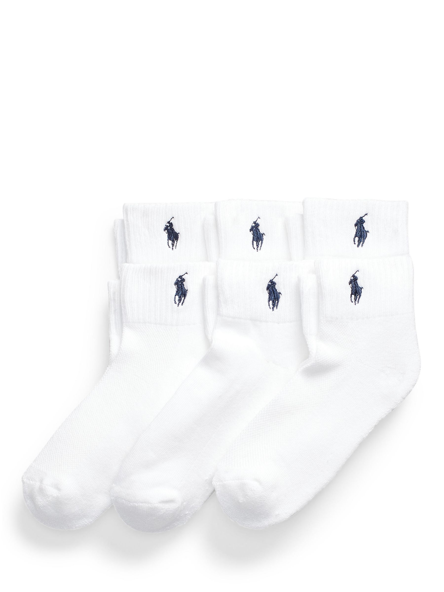 Ralph Lauren Cushion Sole Ankle Socks, Pack of 6, White at John Lewis &  Partners
