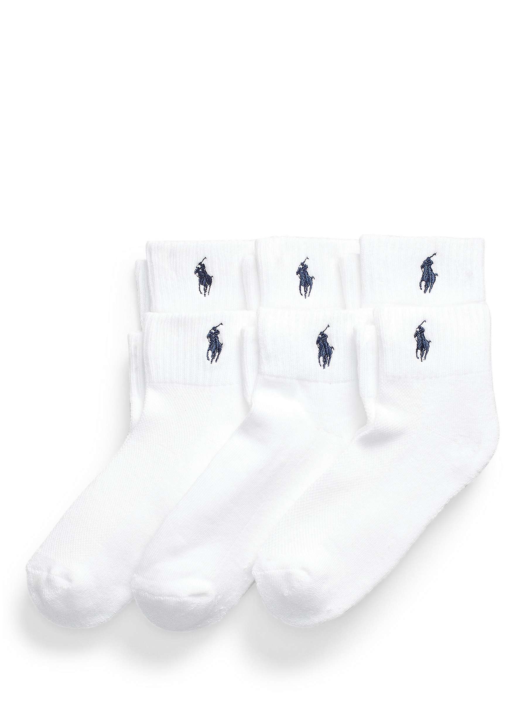 Buy Ralph Lauren Cushion Sole Ankle Socks, Pack of 6, White Online at johnlewis.com