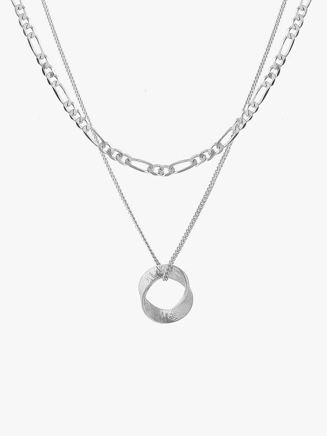 Tutti & Co Cypress Double Layer Pendant Necklace, Silver at John Lewis ...