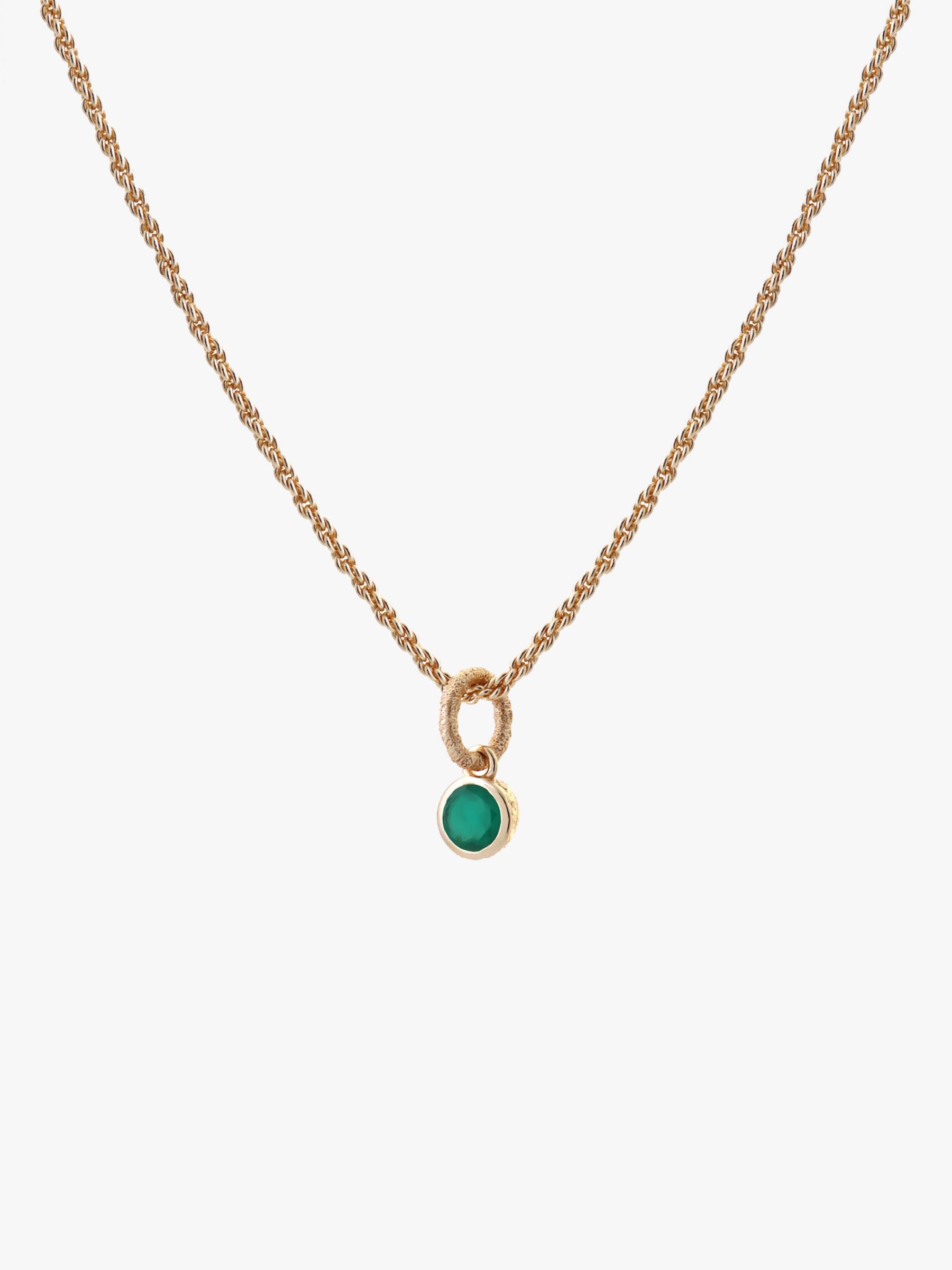 Tutti & Co May Birthstone Necklace, Green Onyx, Gold at John Lewis ...