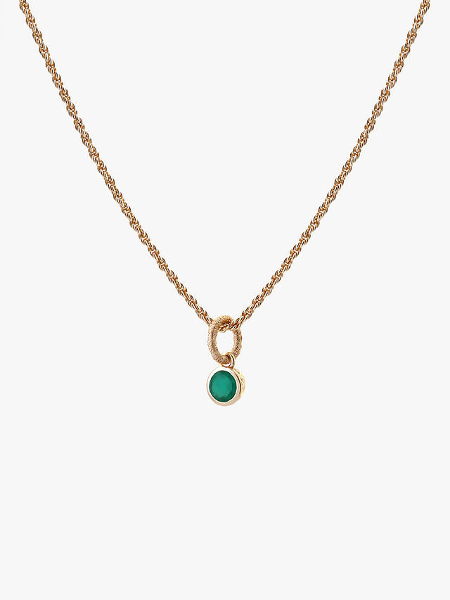 Tutti & Co May Birthstone Necklace, Green Onyx, Gold