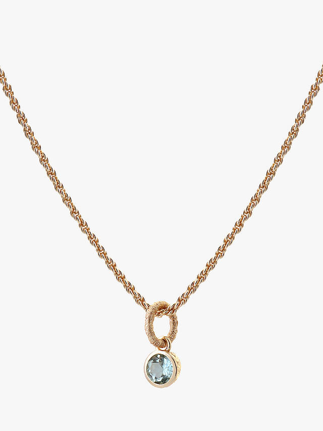 Tutti & Co December Birthstone Necklace, Blue Topaz, Gold