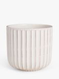 John Lewis Country Ribbed Earthenware Indoor Planter, 23cm, White