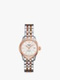Tissot T41218333 Women's Le Locle Automatic Bracelet Strap Watch, Silver/Rose Gold