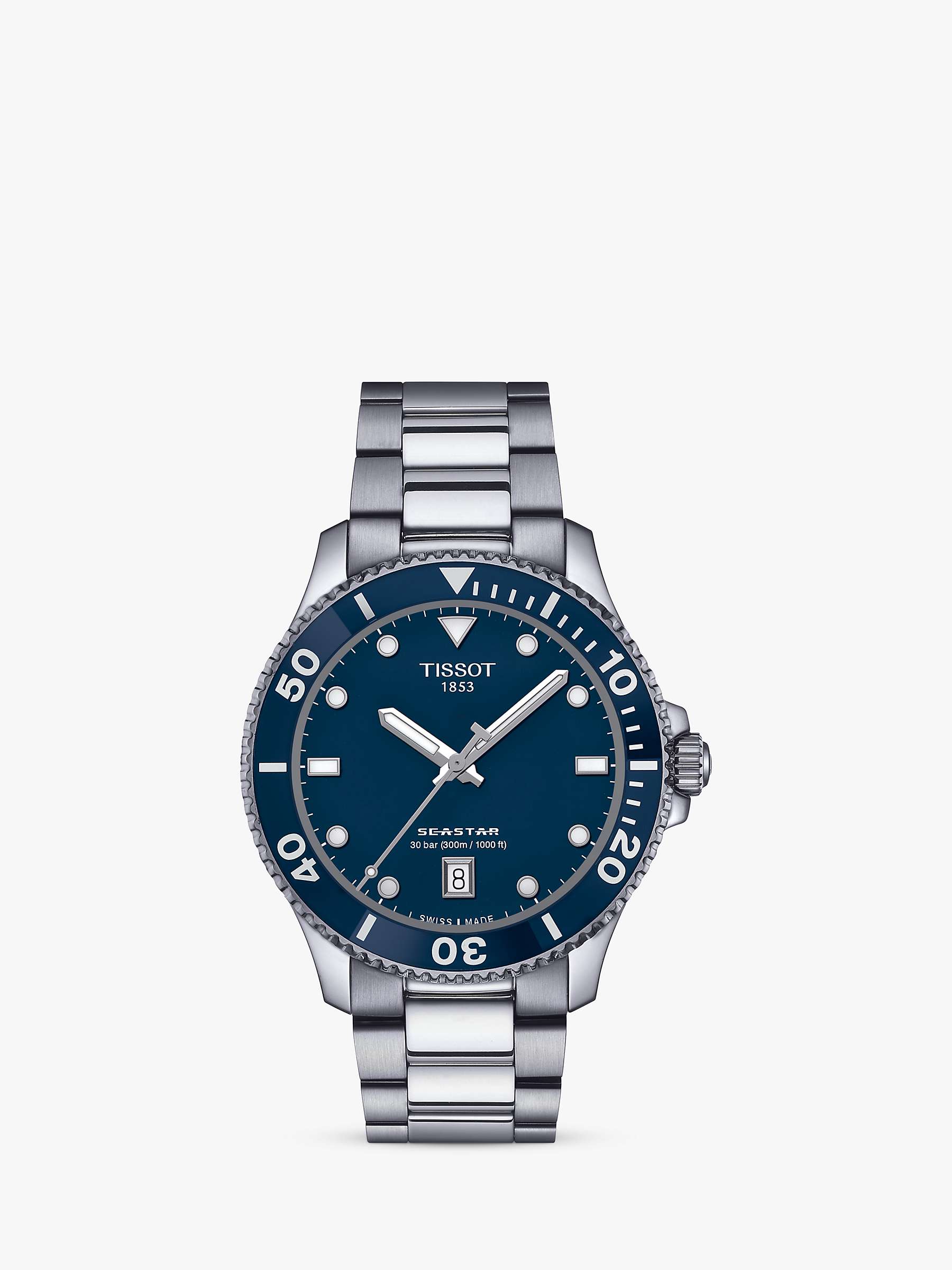 Buy Tissot T1204101104100 Men's Seastar 1000 Quartz Bracelet Strap Watch, Silver Online at johnlewis.com
