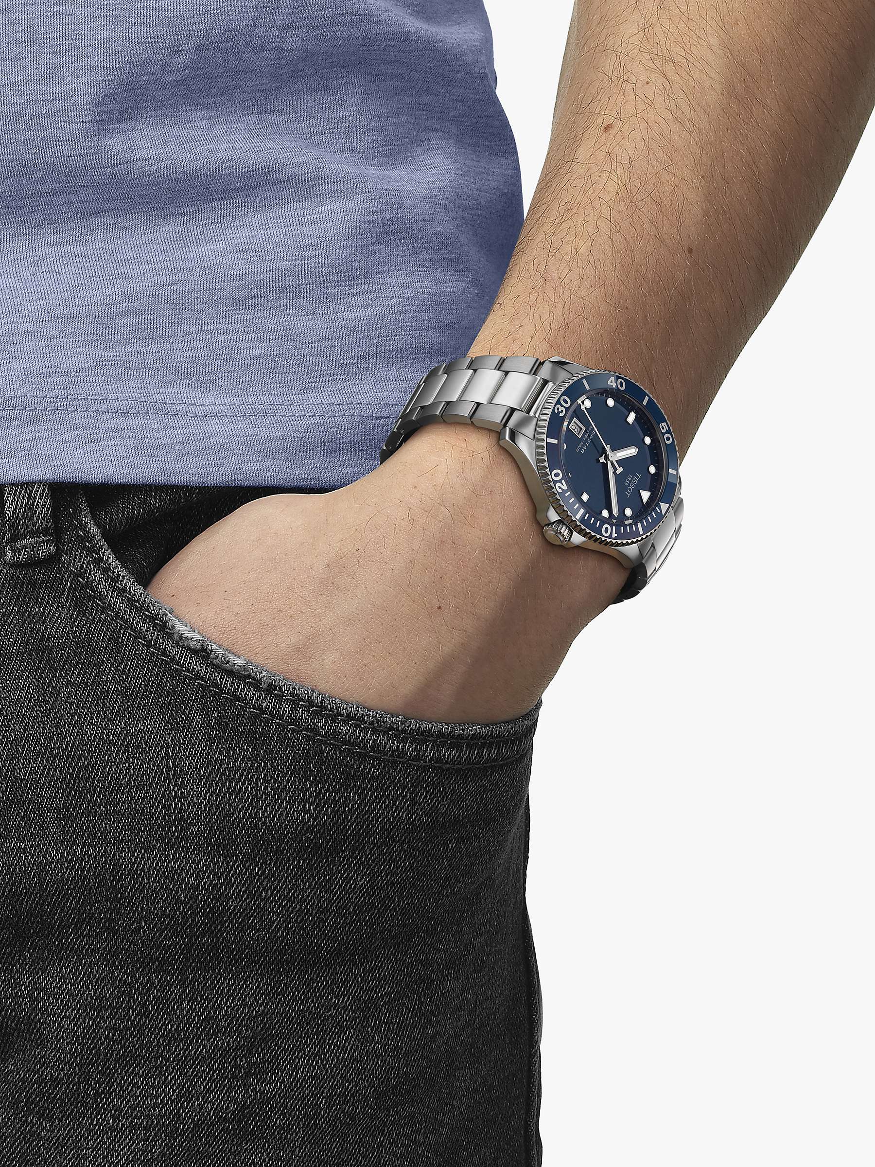 Buy Tissot T1204101104100 Men's Seastar 1000 Quartz Bracelet Strap Watch, Silver Online at johnlewis.com
