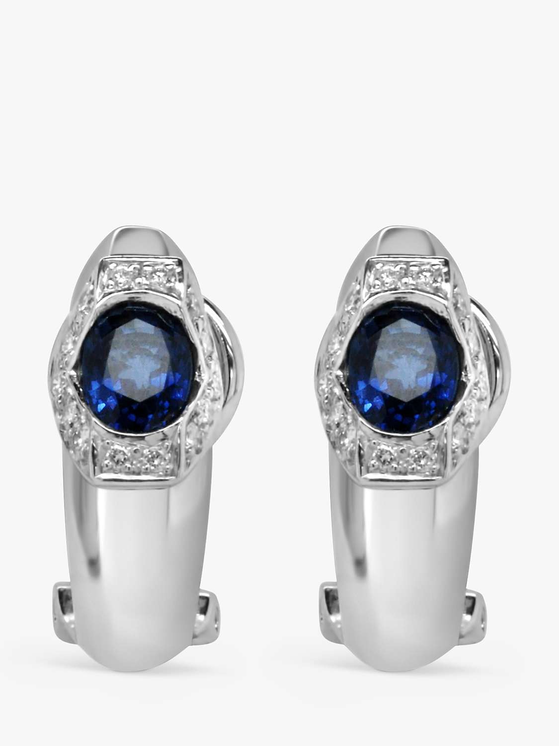 Buy Milton & Humble Jewellery Second Hand 18ct White Gold Sapphire & Diamond Earrings Online at johnlewis.com