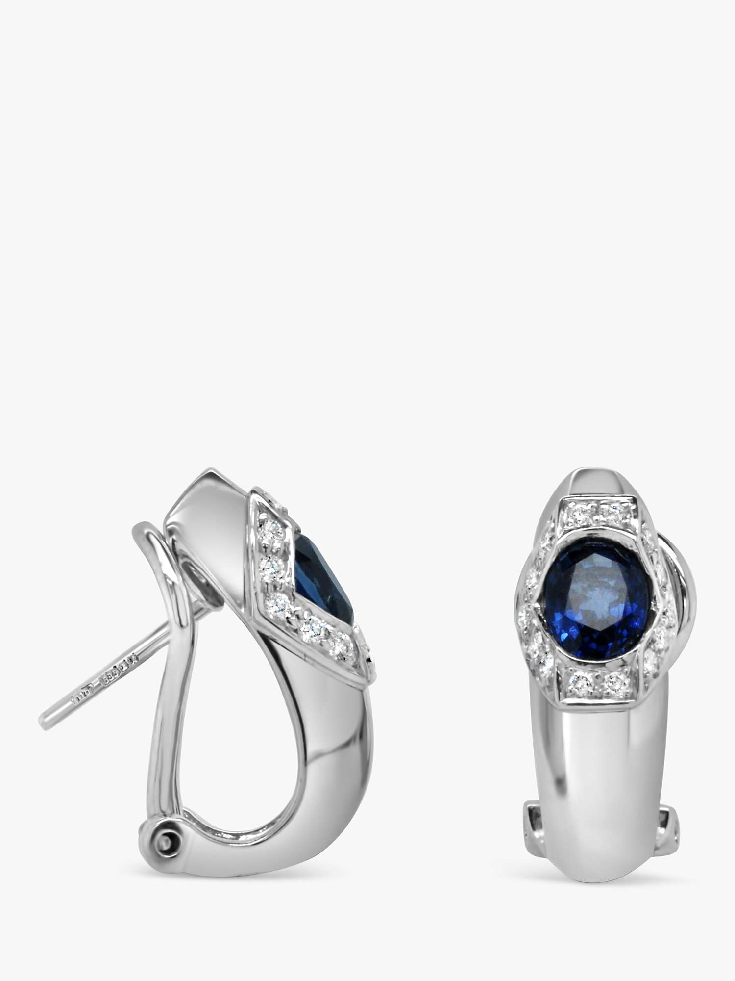 Buy Milton & Humble Jewellery Second Hand 18ct White Gold Sapphire & Diamond Earrings Online at johnlewis.com