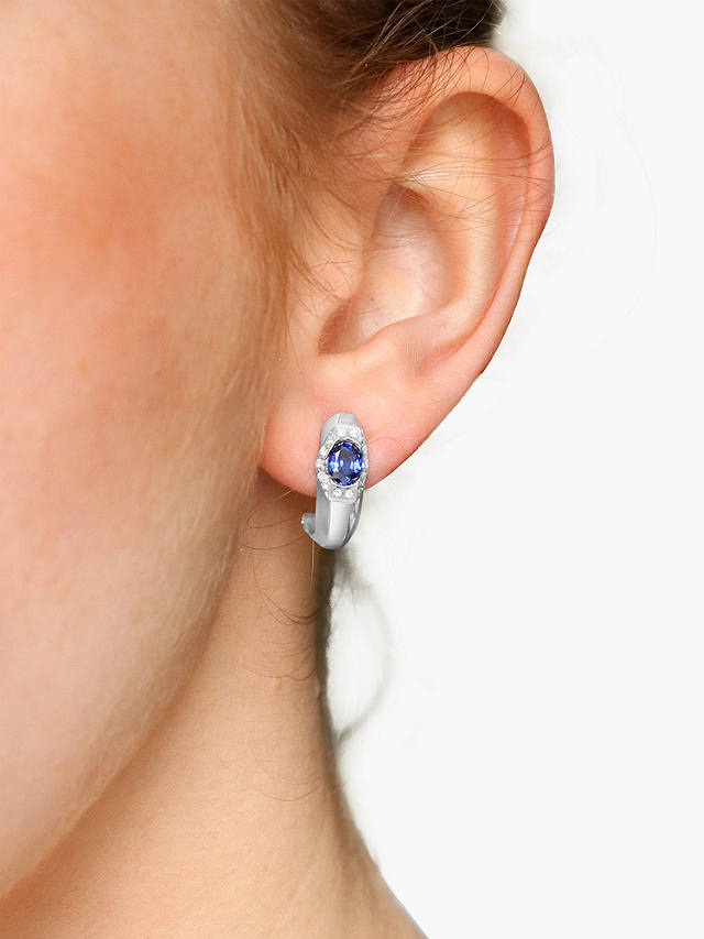 Milton & Humble Jewellery Second Hand 18ct White Gold Sapphire & Diamond Earrings