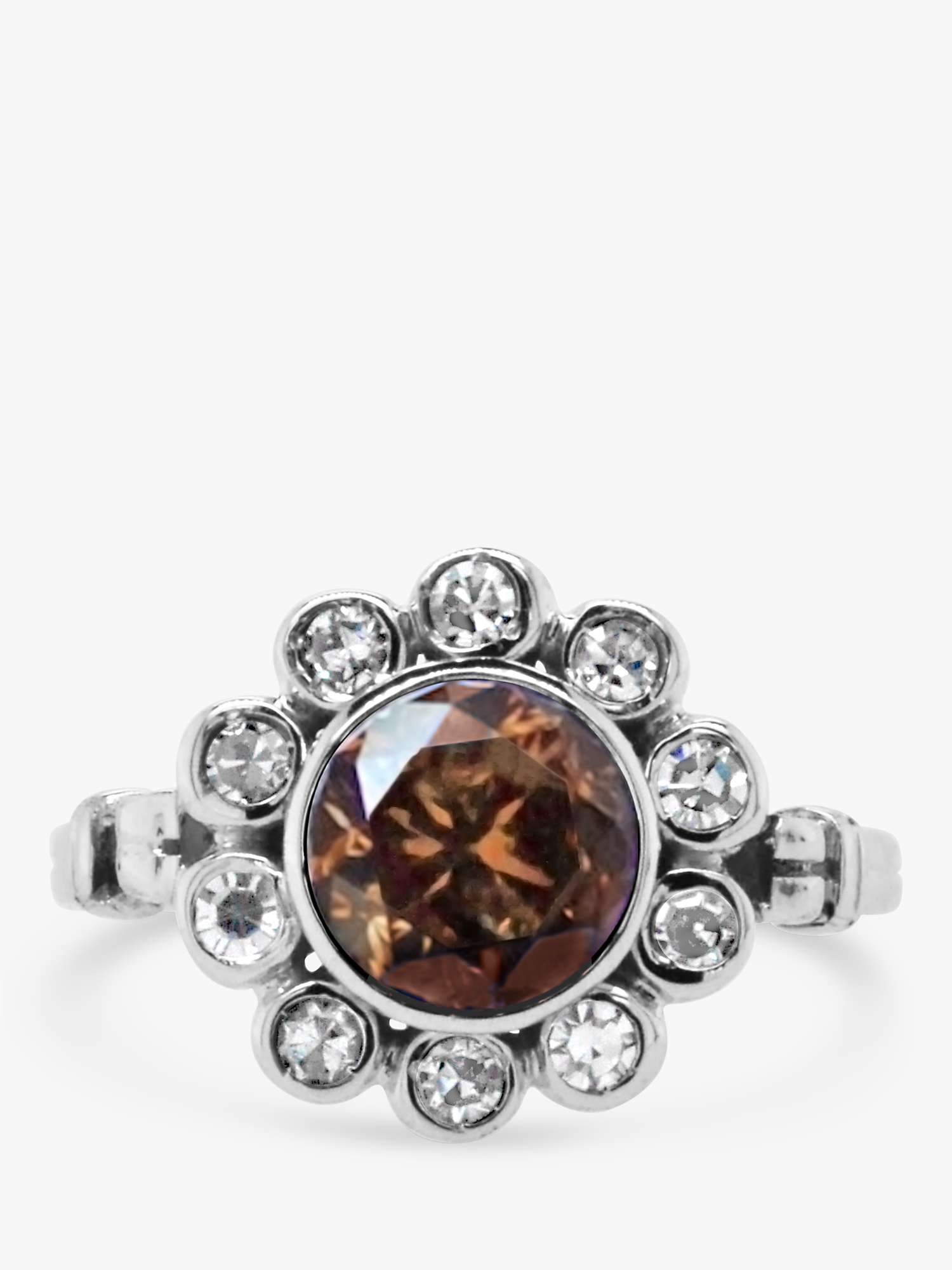 Buy Milton & Humble Jewellery Second Hand 18ct White Gold Brown & White Diamond Cluster Ring Online at johnlewis.com
