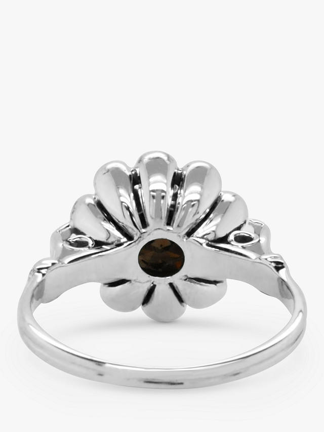 Milton & Humble Jewellery Second Hand 18ct White Gold Brown & White Diamond Cluster Ring