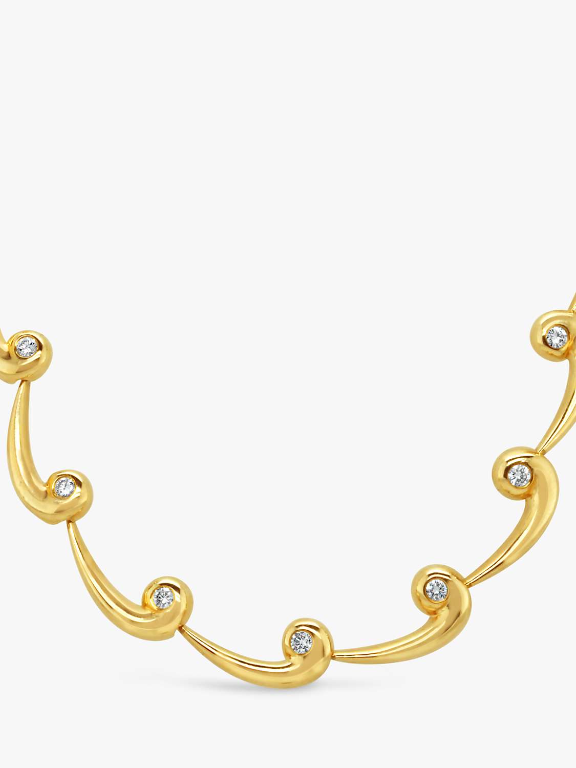 Buy Milton & Humble Jewellery Second Hand 9ct Yellow Gold Diamond Link Necklace, Dated 1998 Online at johnlewis.com