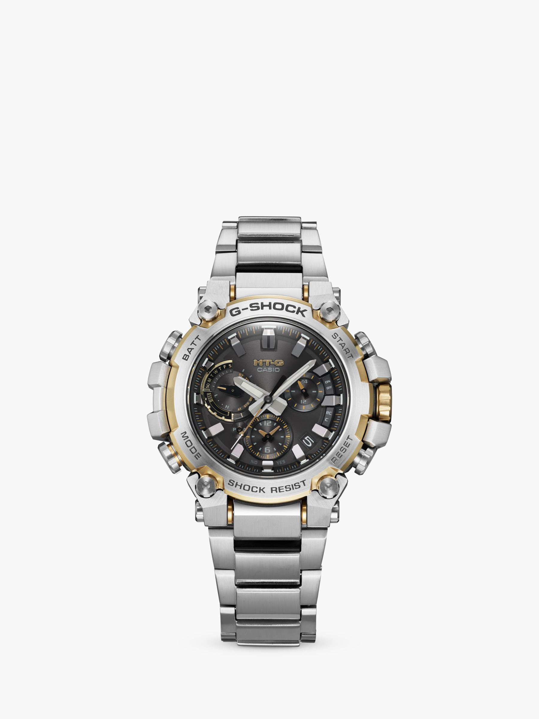 Buy Casio MTG-B3000D-1A9ER Men's G-SHOCK Solar Bracelet Strap Smart Watch, Silver Online at johnlewis.com