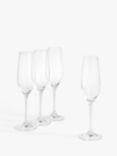 John Lewis Studio Glass Champagne Flute, Set of 4, 210ml, Clear