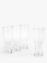 John Lewis Studio Beer Glass, Set of 4, 380ml, Clear