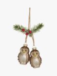 John Lewis Christmas Cottage Owl Duo Bauble