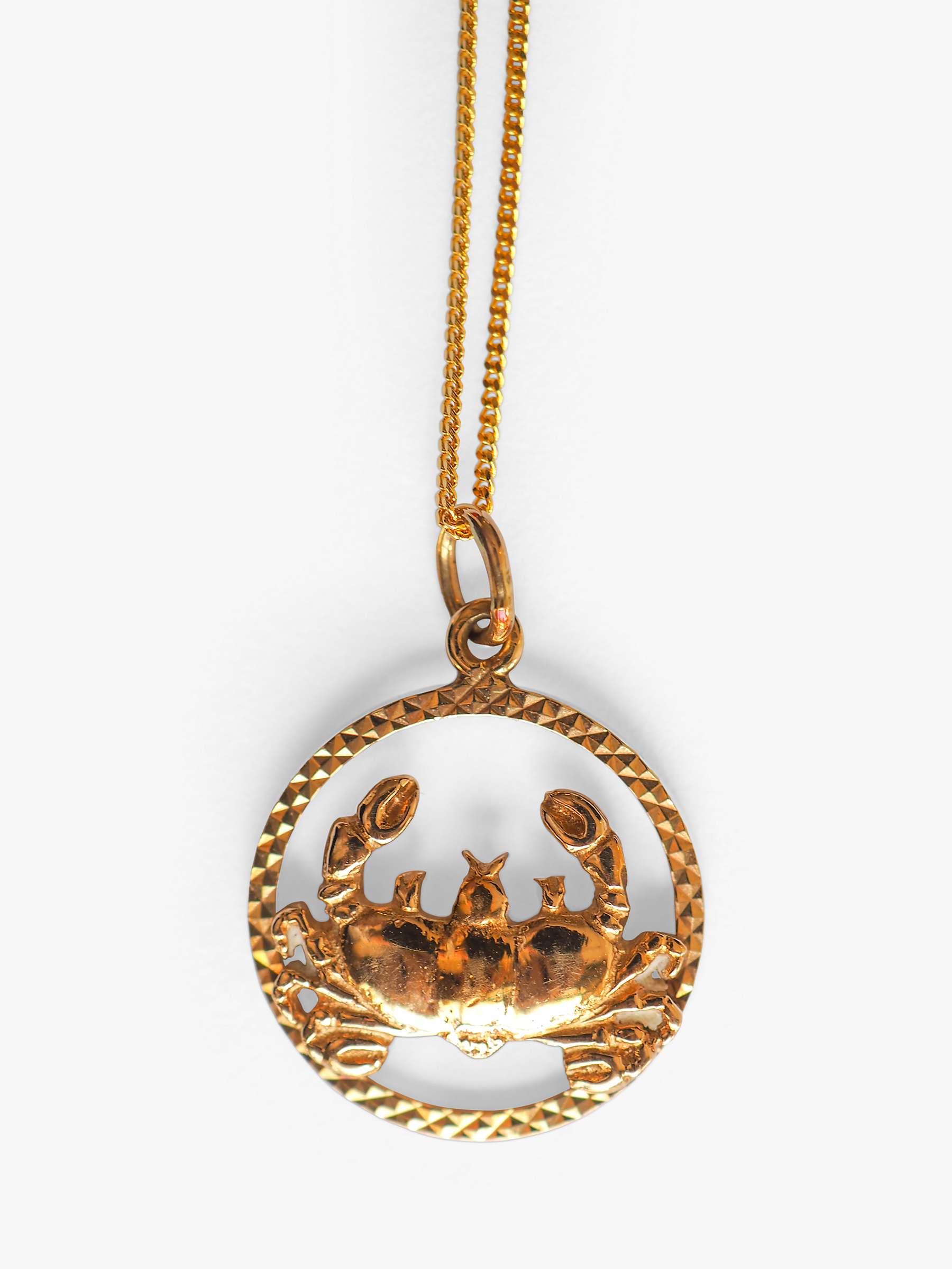 Buy L & T Heirlooms Second Hand 9ct Yellow Gold Cancer Zodiac Pendant, Dated Circa 1981 Online at johnlewis.com