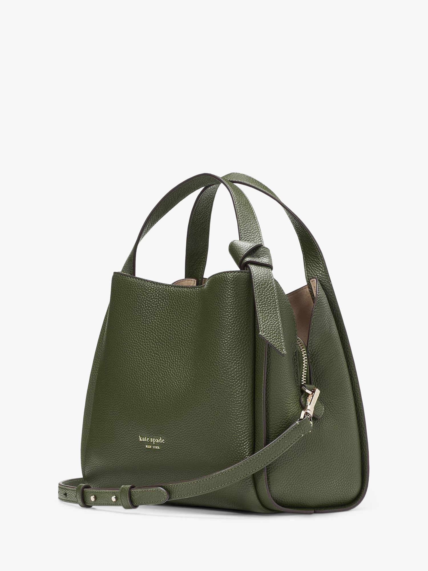 kate spade new york Knott Medium Leather Cross Body Tote Bag, Bonsai Tree  at John Lewis & Partners