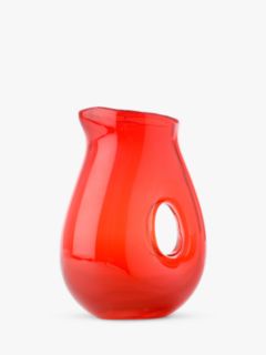 pols potten Glass Jug with Hole, 850ml, Red