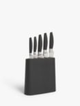 John Lewis ANYDAY Sof Grip Knives Filled Knife Block, 5 Pieces, Black