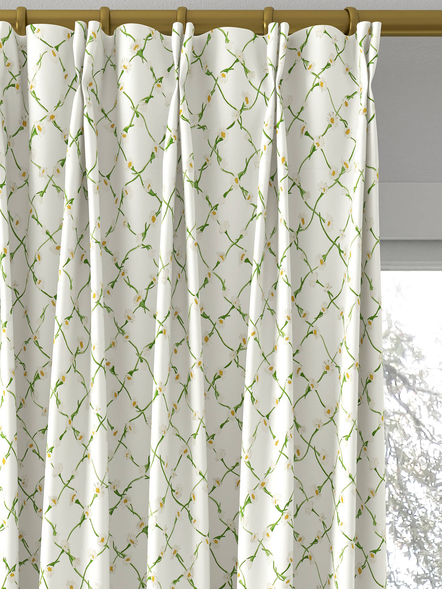 Harlequin x Sophie Robinson Daisy Trellis Made to Measure Curtains, Emerald/Pearl