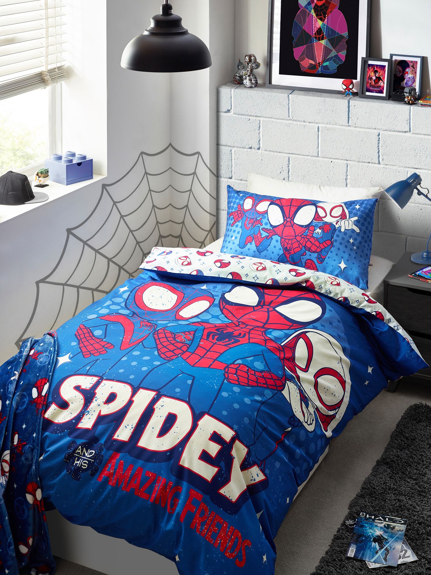 Spidey and His Amazing Friends Single Duvet Cover Spiderman Reversible  Bedding
