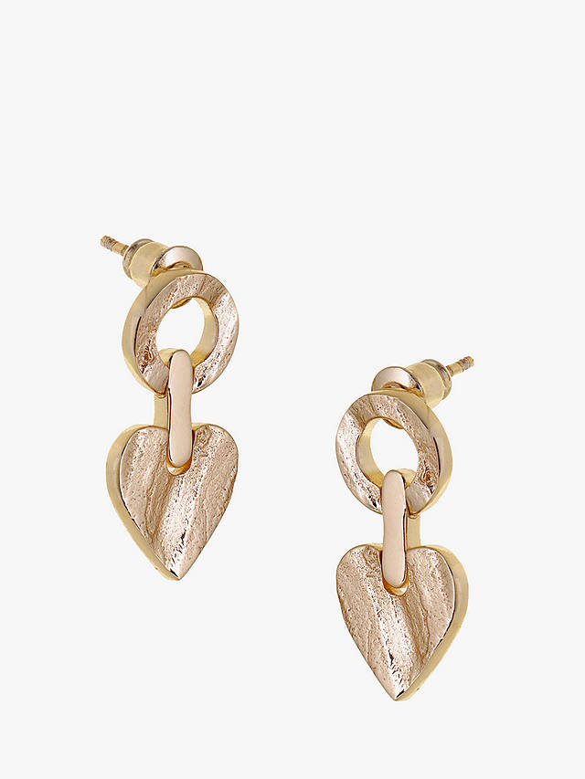 Tutti & Co Precious Heart Drop Earrings, Gold