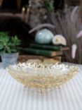 Culinary Concepts Coral Metal Basket & Glass Bowl, 32cm, Gold