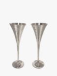Culinary Concepts Hammered Metal Champagne Chalice, Set of 2, 150ml, Silver Plated
