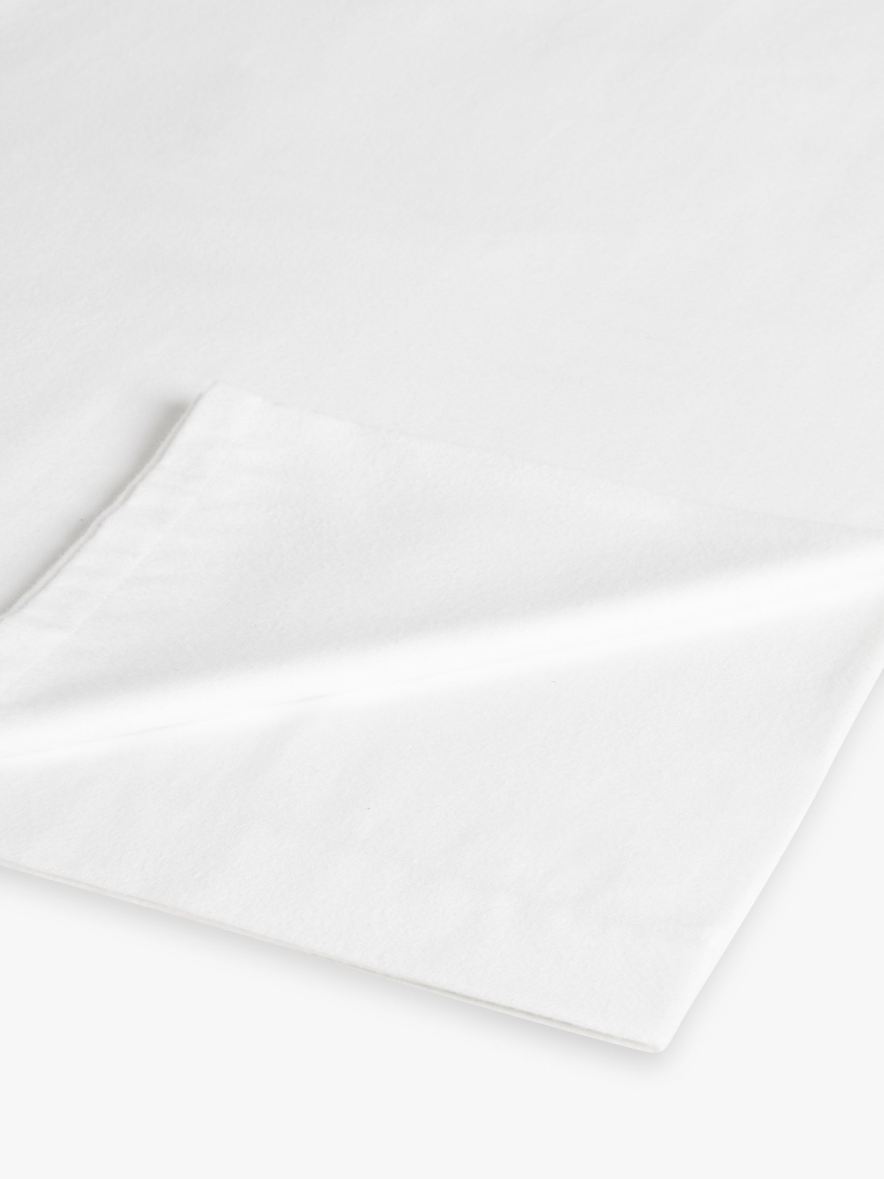 John Lewis Warm & Cosy Brushed Cotton King Flat Sheet, White