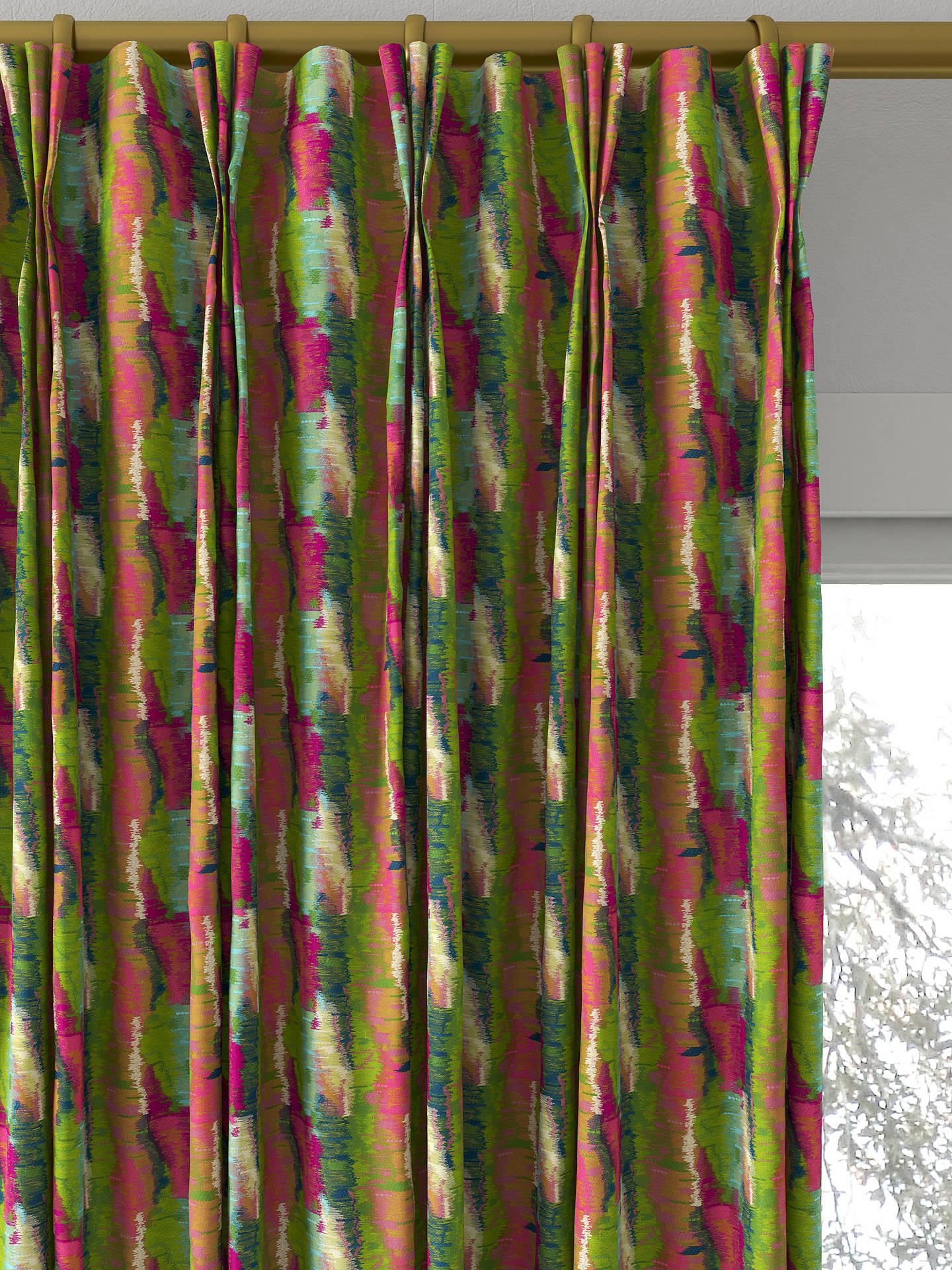 Harlequin x Sophie Robinson Meander Leaf Made to Measure Curtains, Emerald/Aquamarine