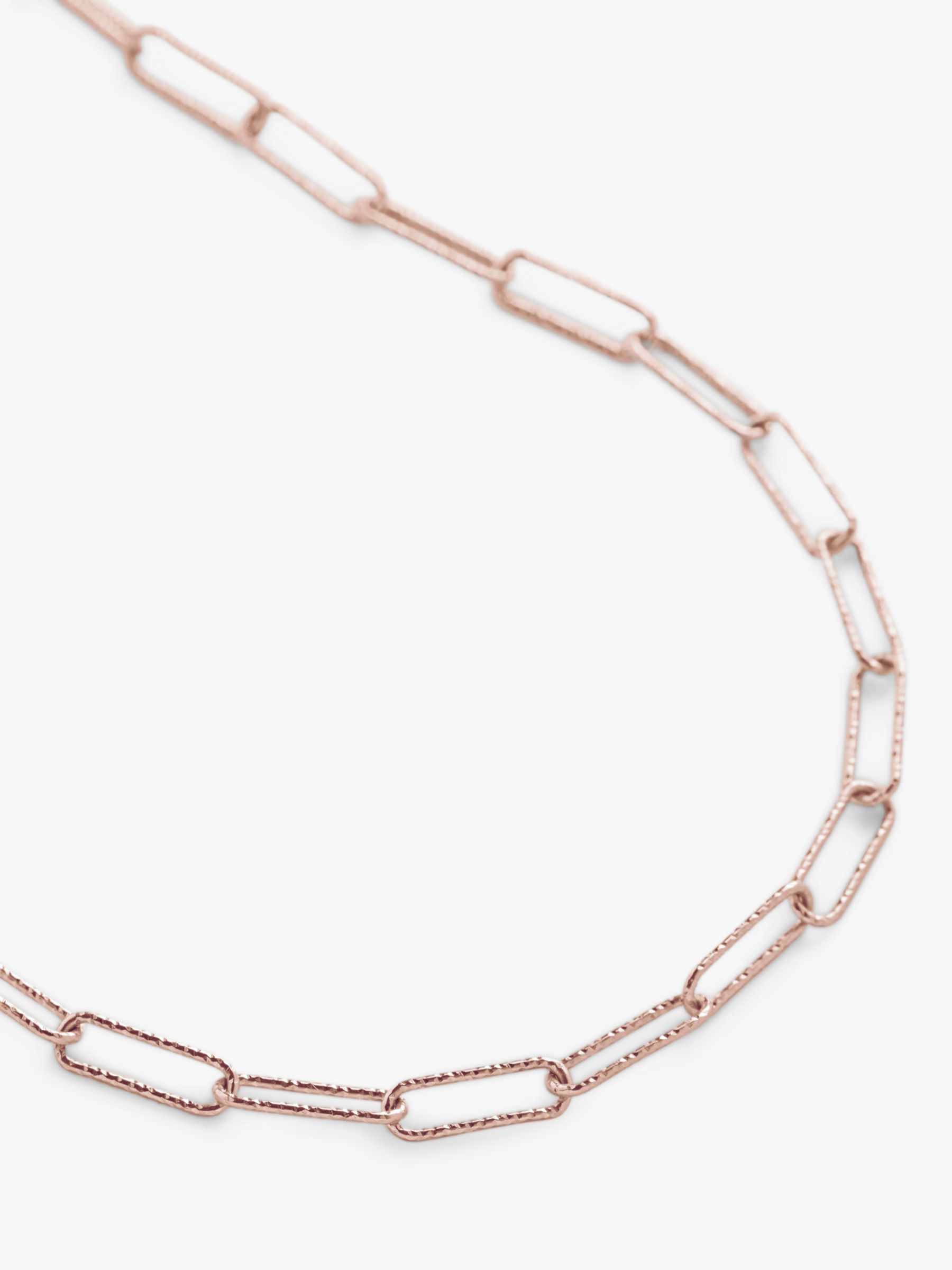 Monica Vinader Alta Textured Long Chain Necklace, Rose Gold at John ...