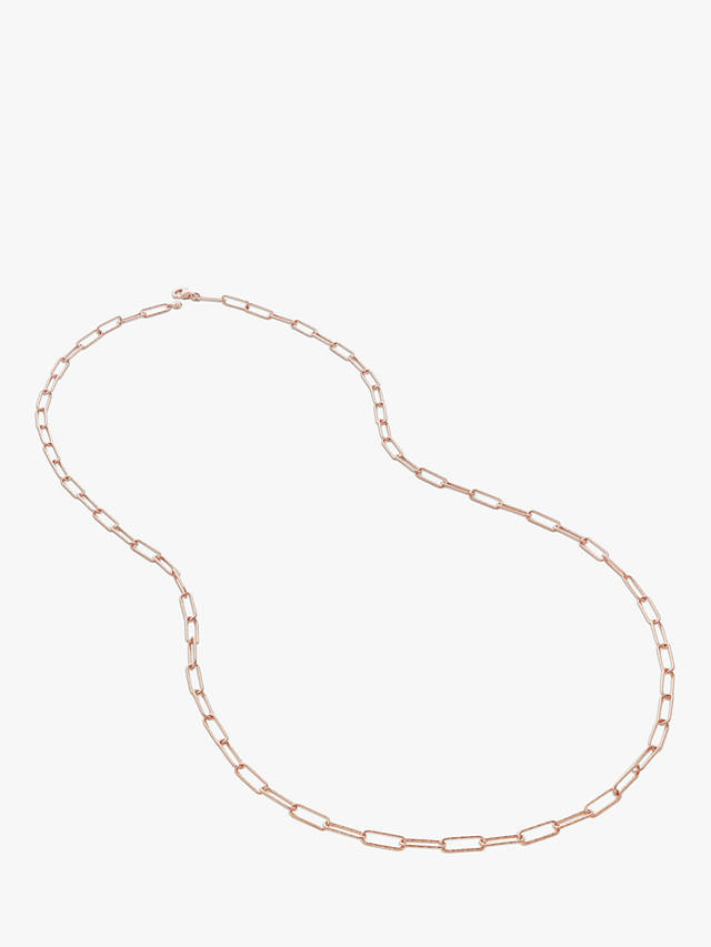 Monica Vinader Alta Textured Long Chain Necklace, Rose Gold