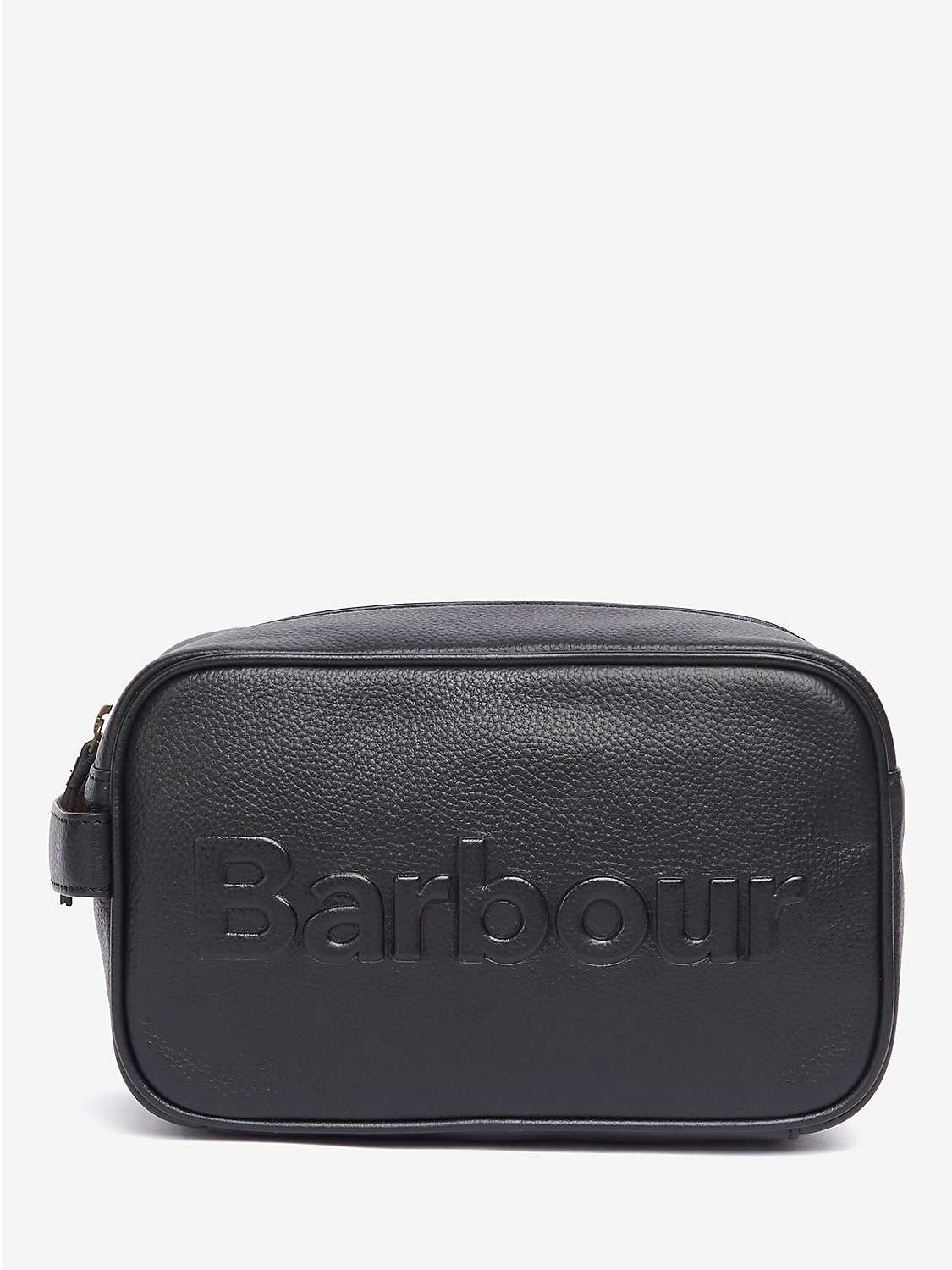Buy Barbour Debossed Logo Wash Bag, Black Online at johnlewis.com