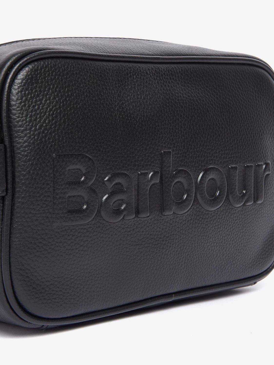 Barbour Debossed Logo Wash Bag, Black