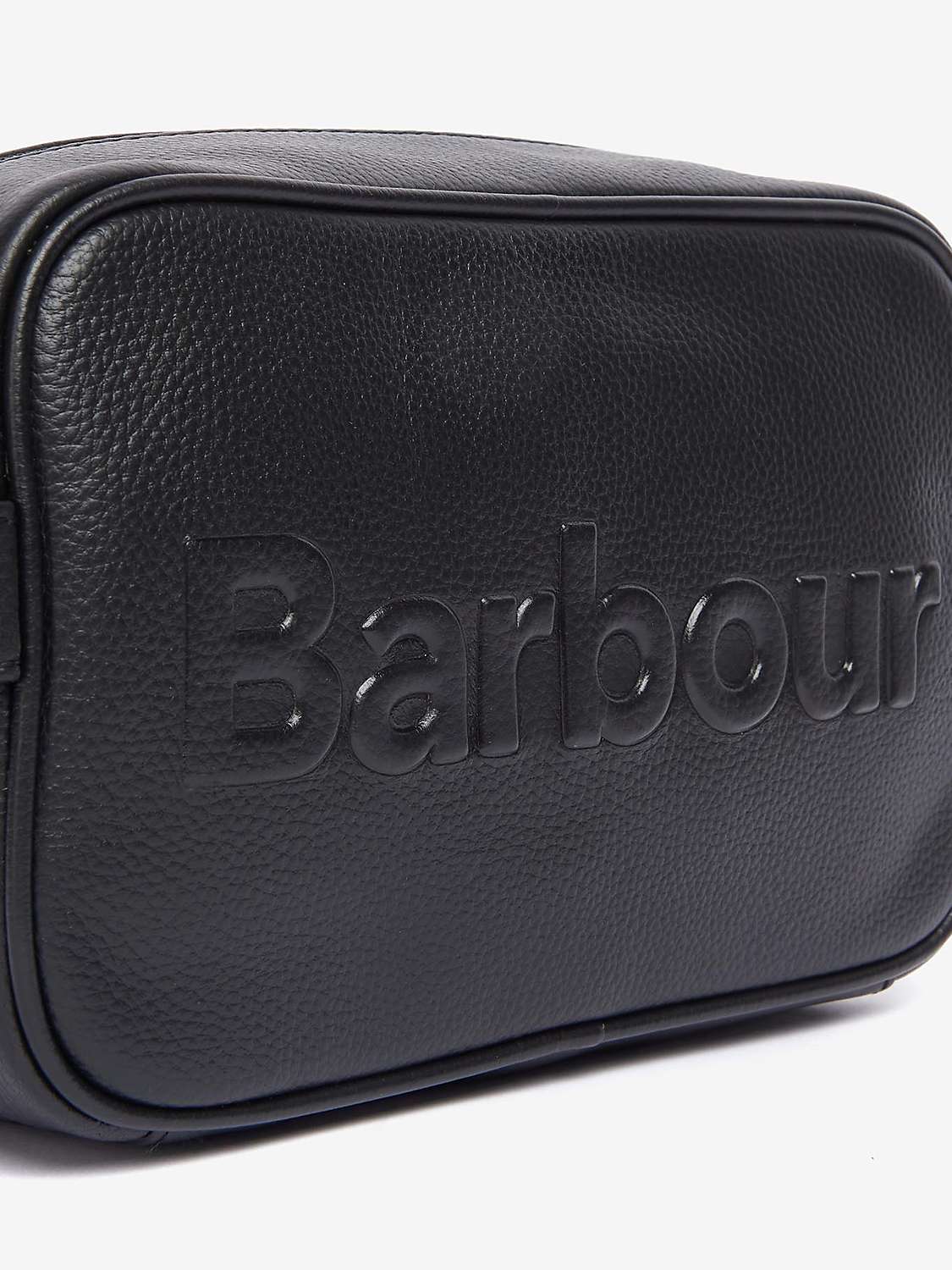 Buy Barbour Debossed Logo Wash Bag, Black Online at johnlewis.com
