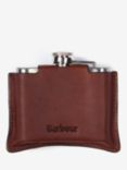 Barbour Hinged Hip Flask with Leather Case,120ml