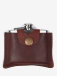 Barbour Hinged Hip Flask with Leather Case,120ml