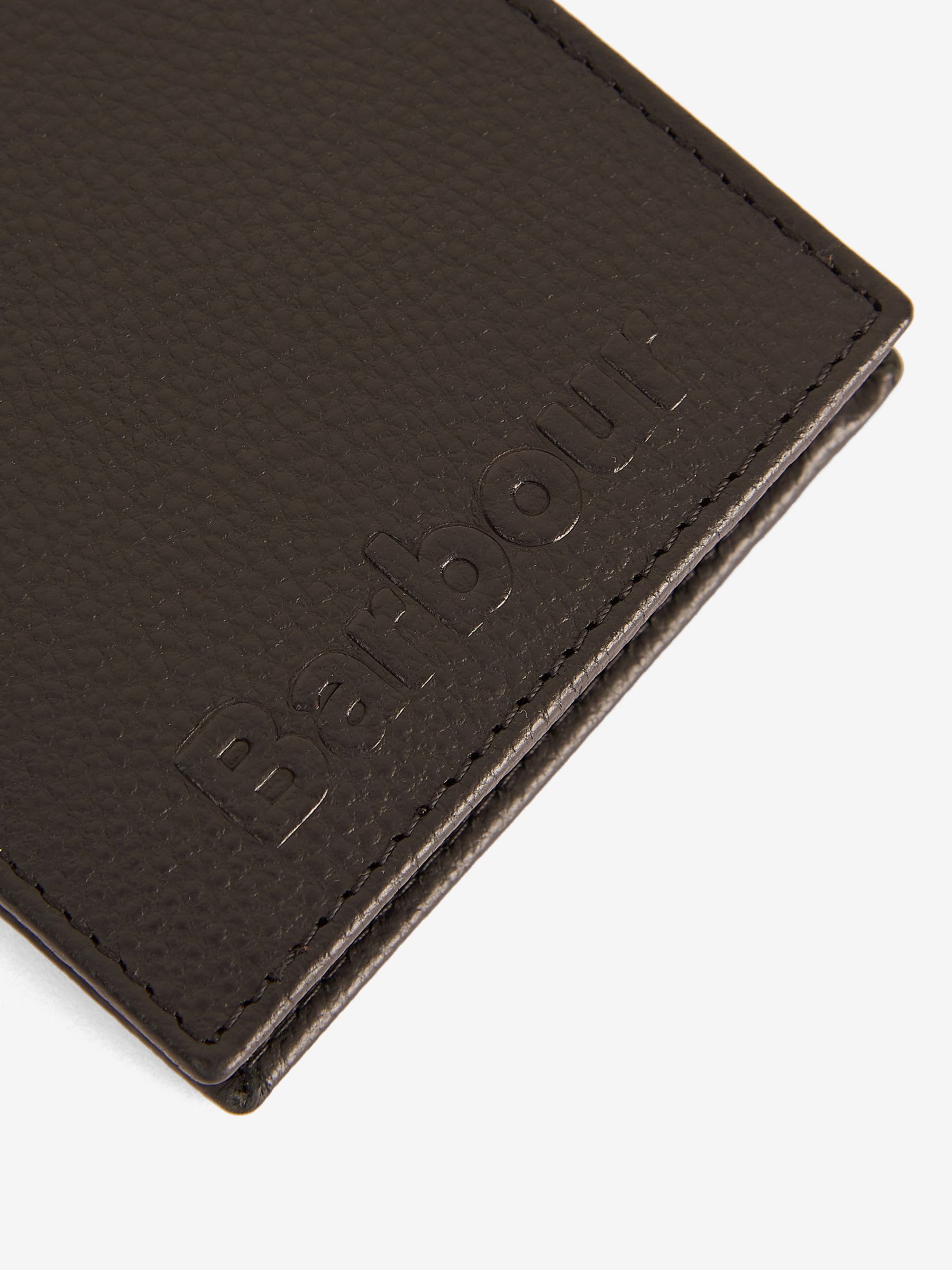 Buy Barbour Debossed Logo Billfold Wallet, Black Online at johnlewis.com