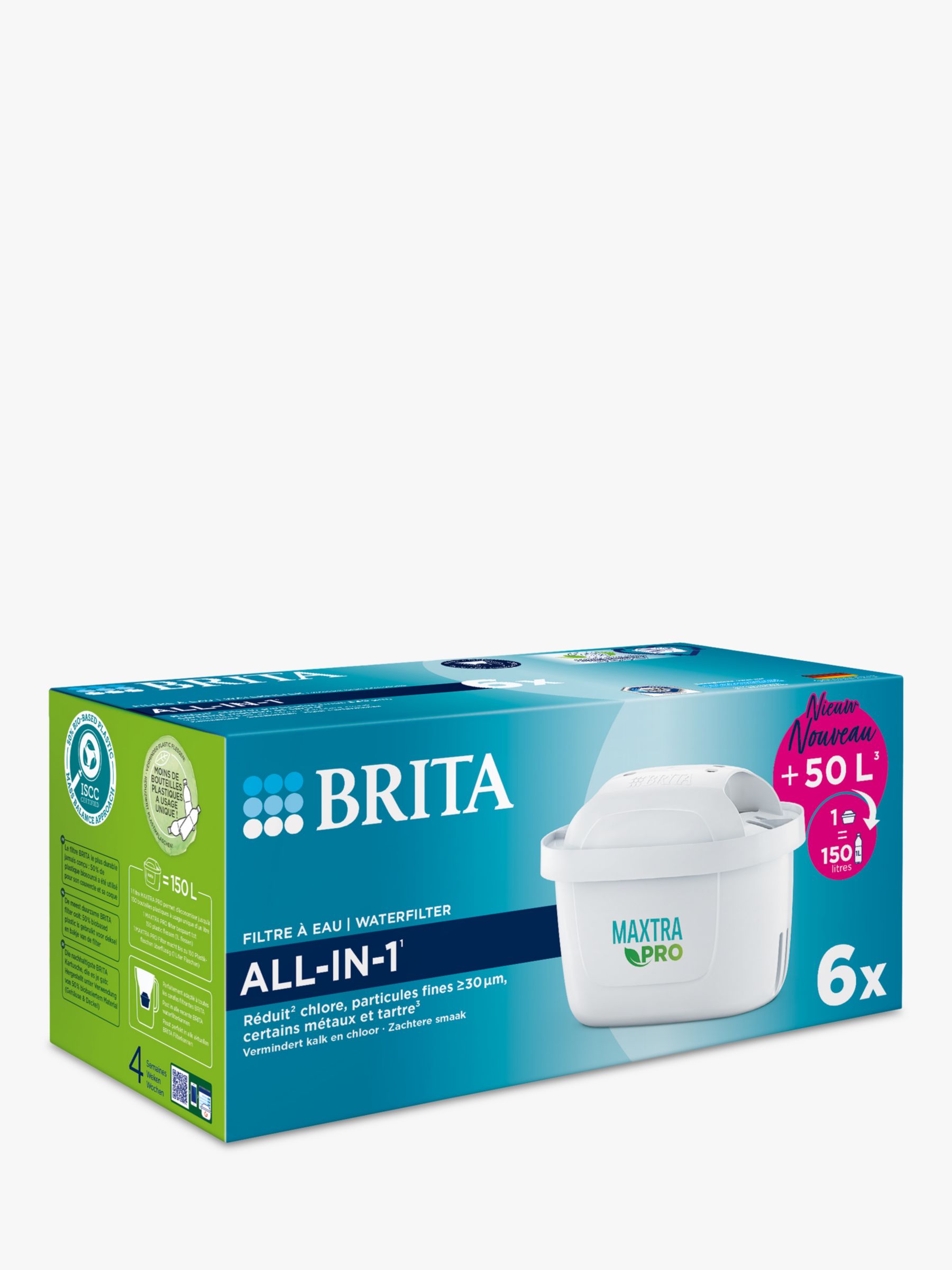 Water Filter Cartridge Cartridge Pack 4 white MAXTRA PRO EXTRA LIME  PROTECTION BRITA 122188 - Office kitchen