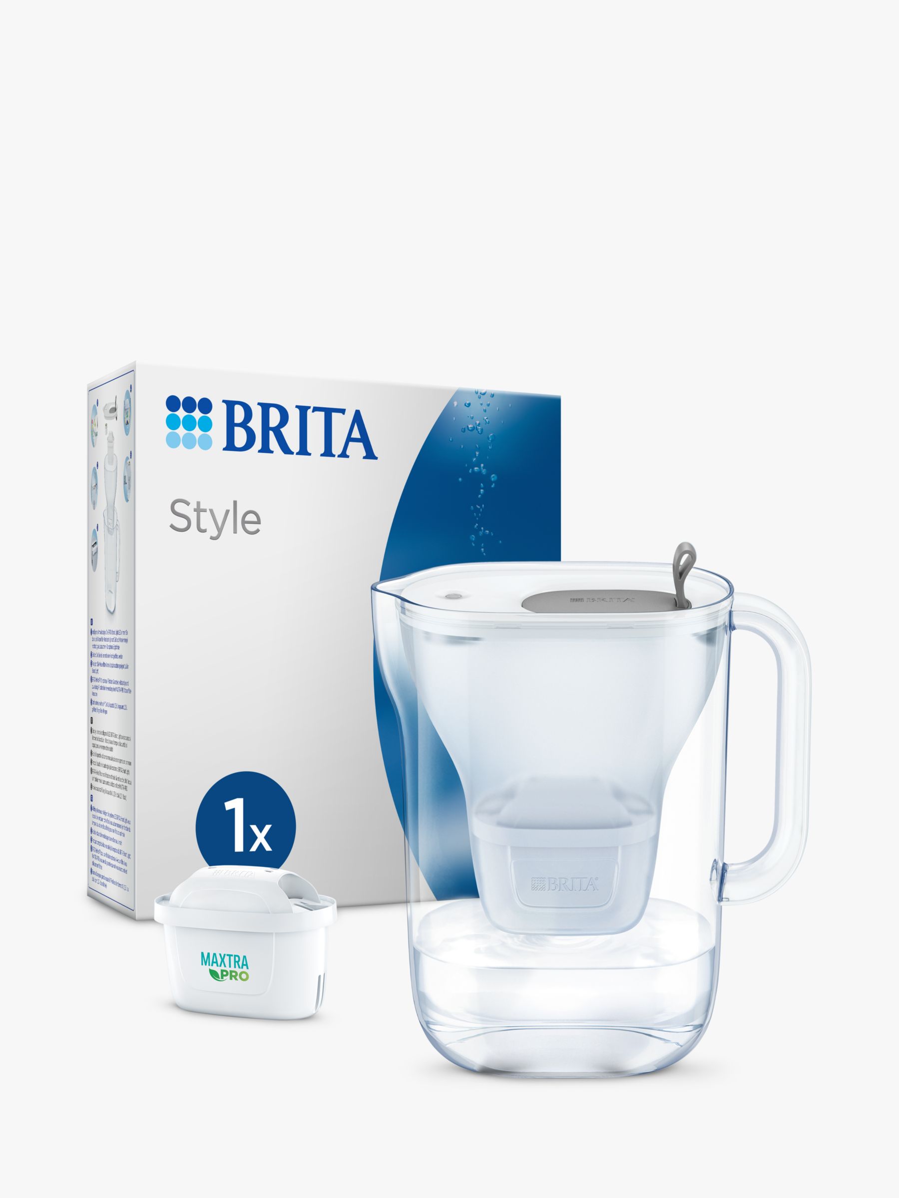 BRITA Glass Water Filter Jug Light Blue (2.5L) incl. 1x MAXTRA PRO All-in-1  Water Filter Cartridge