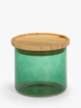 John Lewis Glass Storage Jar with Bamboo Lid, 450ml, Green
