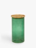 John Lewis Glass Storage Jar with Bamboo Lid, 1L, Green